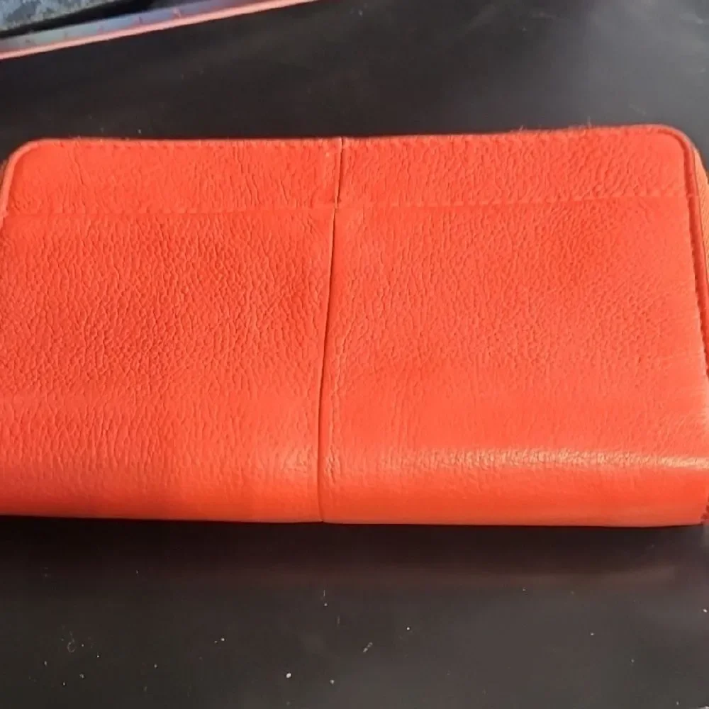 Tory Burch Orange Wristlet with Gold Accent